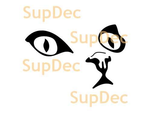 Vinilo de arte de gato para pared, ventana, baño. Calcomanía removible #12
