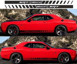 2X DODGE CHALLENGER Hellcat Side Vinyl Decals gráficos rally sticker 2009 - 2018