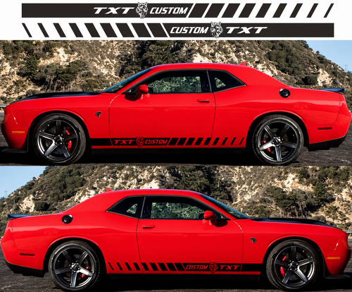 Pegatina adhesiva lateral de vinilo con franjas personalizadas para Dodge Challenger SRT, Hellcat 2009-2018
