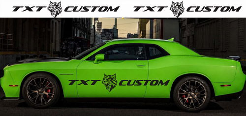TXT CUSTOM Cat Graphic — Pegatina de vinilo (lateral) para Dodge Challenger SRT, Hellcat 2009-2018