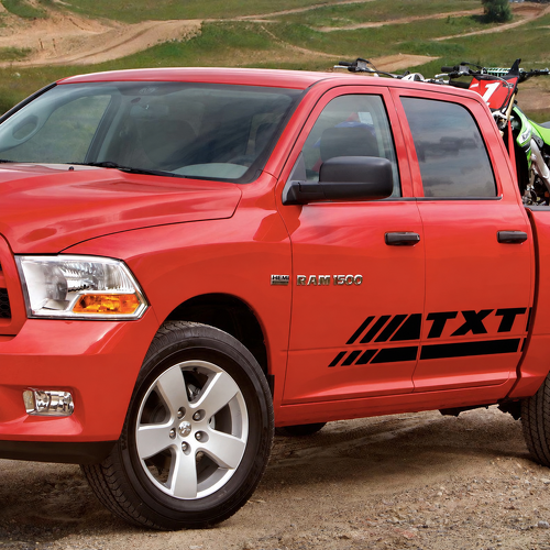 Juego de rayas diagonales para puerta Pegatina de vinilo para puerta para Dodge Ram 1500 2009-2017