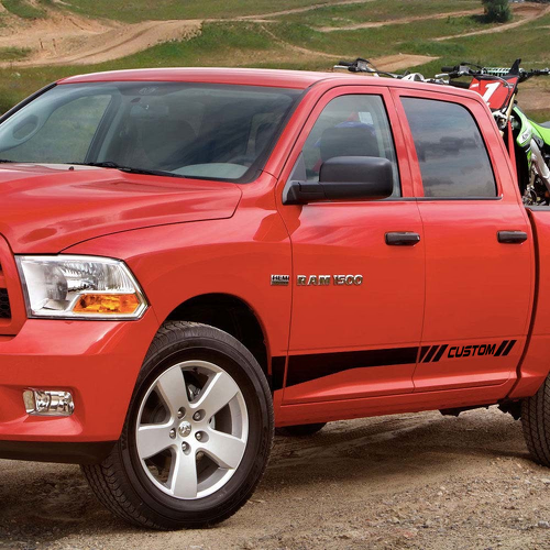 Dodge Ram mk4 2009-2017 1500 gráficos laterales raya pegatina calcomanía estilo 3
