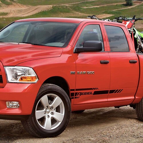 Dodge Ram Rebel mk4 2009-2017 1500 gráficos laterales raya pegatina calcomanía estilo 8
