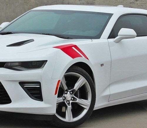 2X Chevy Camaro Hood HASH MARK vinilo pegatina calcomanía raya kit gráfico 2018-2016
