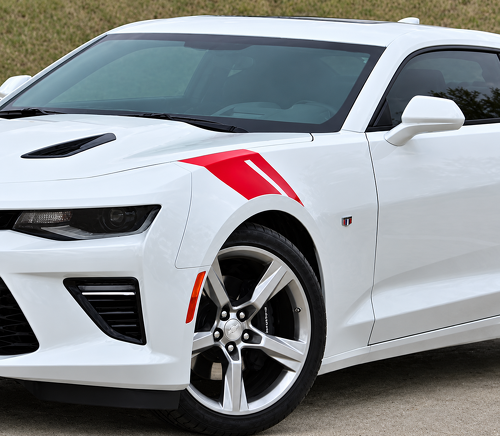 Inset Twin Front Fender Hash Pair Guardabarros delantero Adhesivo de vinilo para Chevrolet Camaro 2016-2018