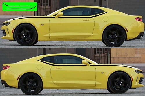 Upper Outline Spear Stripe Pair Lateral Adhesivo de vinilo para Chevrolet Camaro 2016-2018