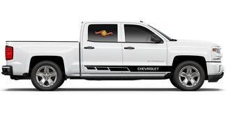 Chevrolet Silverado mk3 rayas laterales gráficos calcomanía panel de puerta calcomanía vinilo negro