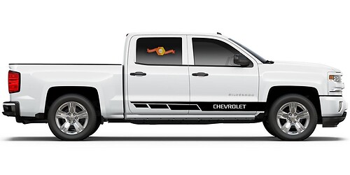 Chevrolet Silverado mk3 pegatinas con gráficos de rayas laterales, pegatina para panel de puerta, pegatina de vinilo negro

