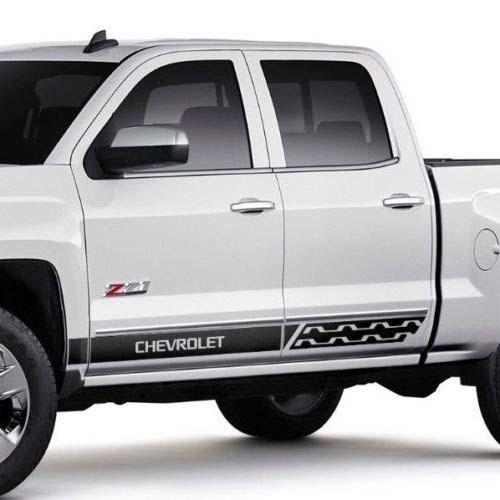 Chevrolet Silverado mk3 pegatinas con gráficos de rayas laterales, pegatina para panel de puerta, pegatina de vinilo negro
