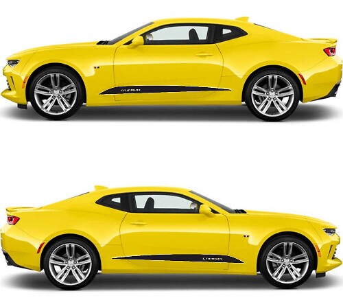 Calcomanía Vinilo de Rayas Laterales en Forma de Concha para Chevrolet Camaro 2016-2018