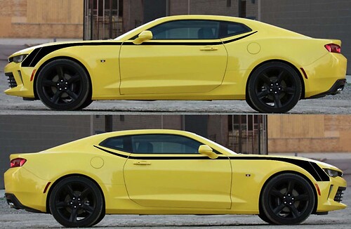 Upper Hockey Stripe Pair Lateral Adhesivo de vinilo para Chevrolet Camaro 2016-2018