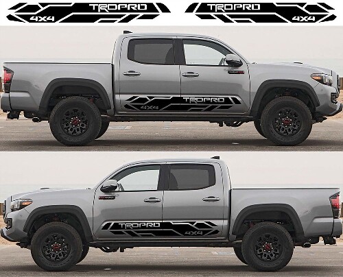 2X Toyota Tacoma 2016- 2020 Trd Pro faldón lateral Calcomanías de vinilo gráficos kit de pegatinas de rally