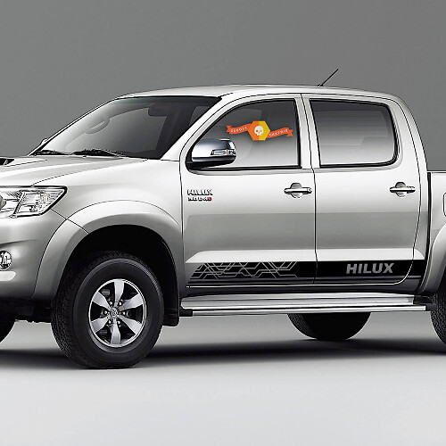 Calcomanía de vinilo lateral con rayas de estilo geométrico y marca para Toyota Hilux