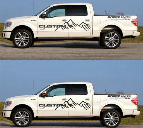 CUSTOM Mountain Graphic Pair — Pegatina de vinilo (puerta) para Ford F-150 Raptor