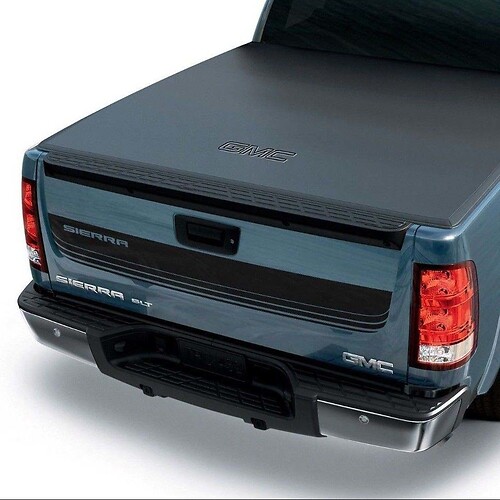 Calcomanía de vinilo con franjas de marca para la puerta trasera de GMC Sierra
