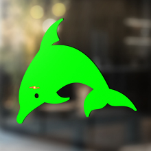 Calcomanía de vinilo universal con silueta de delfín buceador_3