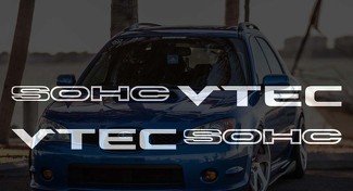 2 pegatinas Vtec SOHC - D16 B16 B18 B20 Civic JDM Honda Vtec Si Type R