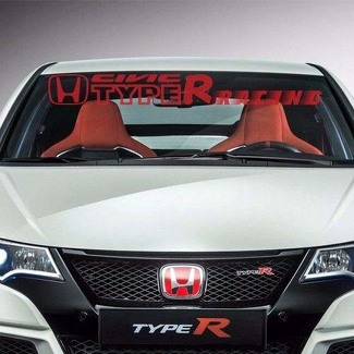 Calcomanía de vinilo para parabrisas de carreras Honda Civic Type R de varios colores de 45