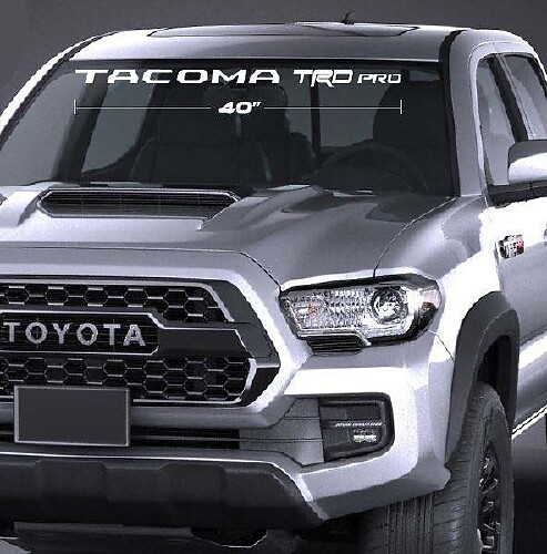 Calcomanía de vinilo para parabrisas Tacoma TRD Pro para Toyota Tacoma