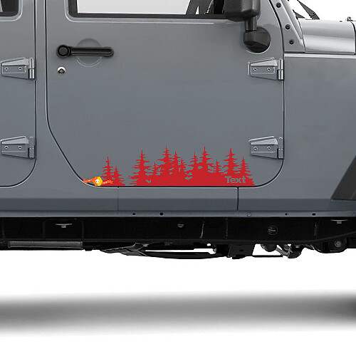 Jeep Tree forest troquelado vinilo puerta pegatina PNW pino árboles Woods silueta gráfico coche camión cuerpo