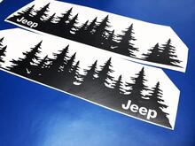 Jeep Tree forest troquelado vinilo puerta pegatina PNW pino árboles Woods silueta gráfico coche camión cuerpo 3