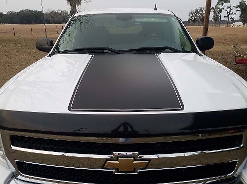 Vinilo adhesivo de raya contorno para capó Chevrolet Silverado 2007-2013