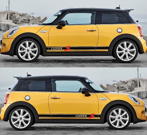 2X Mini Cooper S Side Stripe Calcomanías Pegatinas 2014-2018