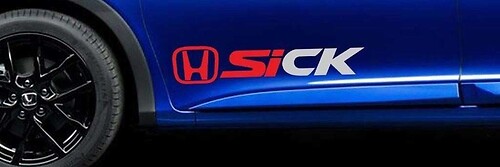 Calcomanía de vinilo con logotipo SiCK para la puerta lateral del Honda Civic
