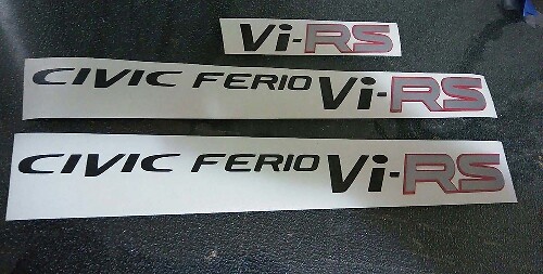 Kit de Calcomanías de Vinilo Laterales y Traseras Honda Civic Ferio Vi-RS