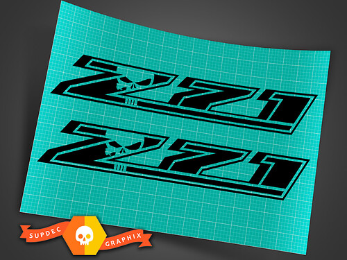 Logotipo Z71 con calavera Punisher adhesiva de vinilo para la cabecera de Chevrolet Silverado
