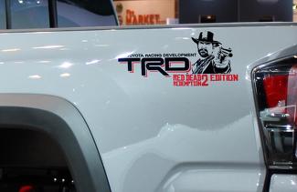 Par de calcomanías laterales de cama TRD Red Dead Redemption Edition 2 colores Toyota Tacoma Tundra FJ