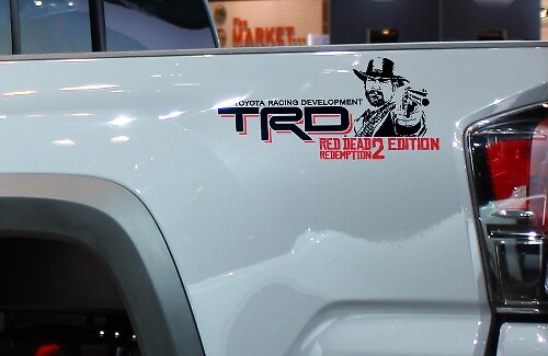 Pegatina de vinilo para la cabecera TRD Edición Red Dead Redemption para Toyota Tacoma