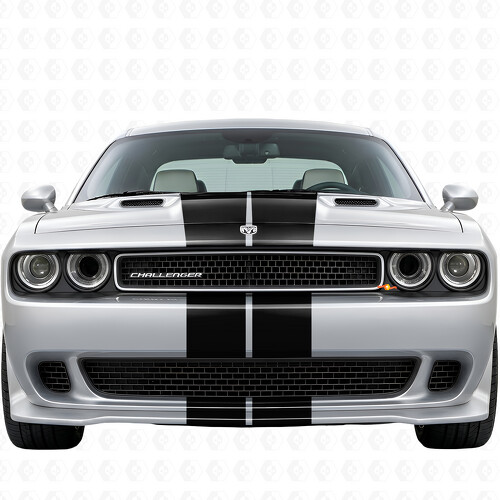 Juego Completo de Vinilo con Rayas Dobles de Carreras para Dodge Challenger 2008-2014