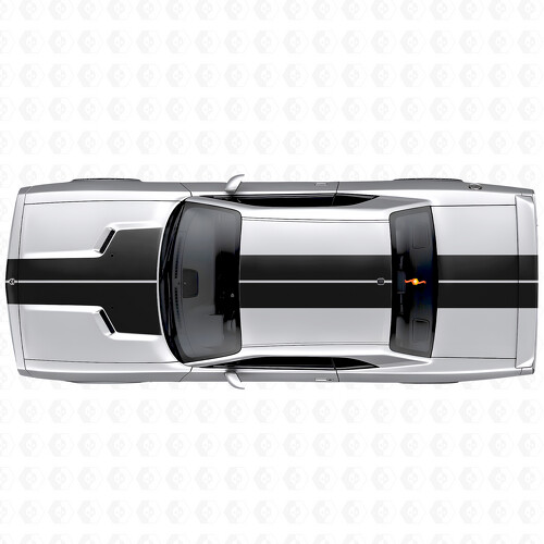 Pegatina adhesiva de vinilo de doble raya para capó, techo y maletero para Dodge Challenger 2008-2014