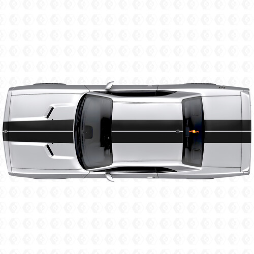 Pegatina de vinilo con franjas dobles de carreras para capó, techo, maletero para Dodge Challenger 2008-2014