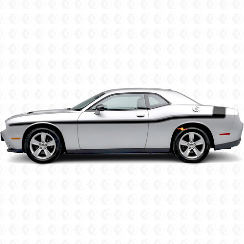 Calcomanía de vinilo lateral de franjas contorneadas para Dodge Challenger