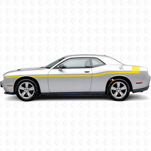 Calcomanía de vinilo lateral de franjas contorneadas para Dodge Challenger_5