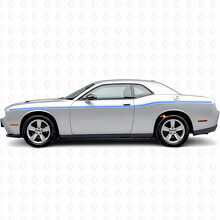 Pegatinas laterales de vinilo con franjas gemelas de anchura variable para Dodge Challenger_2