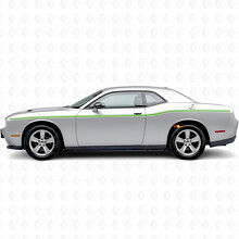 Pegatinas laterales de vinilo con franjas gemelas de anchura variable para Dodge Challenger_3