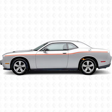 Pegatinas laterales de vinilo con franjas gemelas de anchura variable para Dodge Challenger_4