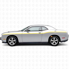 Pegatinas laterales de vinilo con franjas gemelas de anchura variable para Dodge Challenger_5