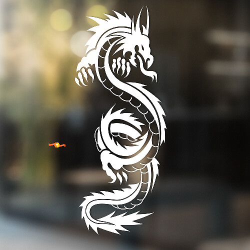 Dragón de Fuego Retorcido Pegatina Universal de Vinilo