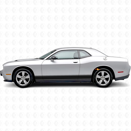 Vinilo adhesivo de franjas lineales para paneles laterales para Dodge Challenger_1