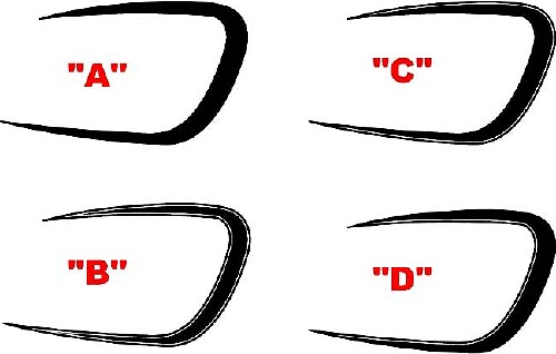 2015 y posteriores Dodge Challenger HELLCAT Hood Scallops Accent Stripe Kit