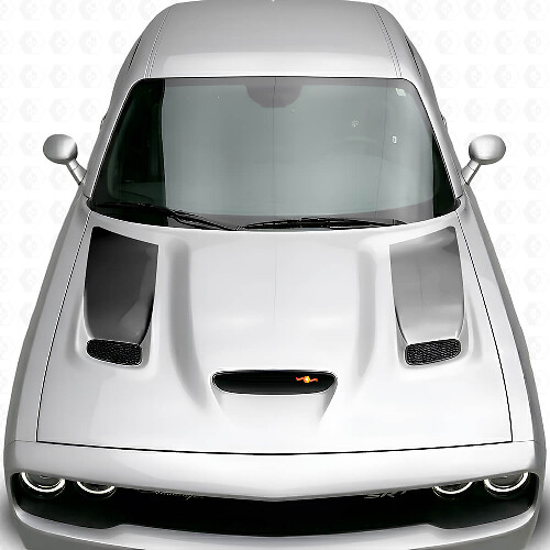 Kit de calcomanías de vinilo insertos de ventilación del capó con franjas blackout para Dodge Challenger 2015+