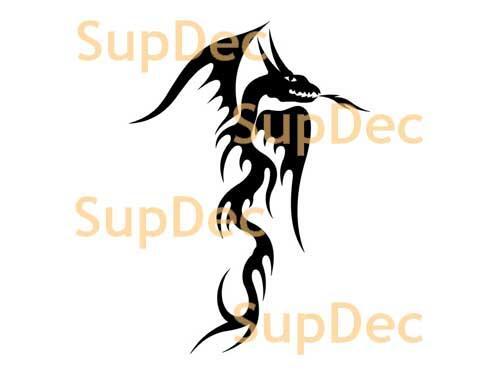 Arte de vinilo de dragón Pegatina de pared para ventana de baño #18
