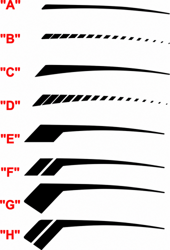 Tapered Strobe Accent Stripe Pair Guardabarros trasero Adhesivo de vinilo para Chevrolet Camaro 2016-2024