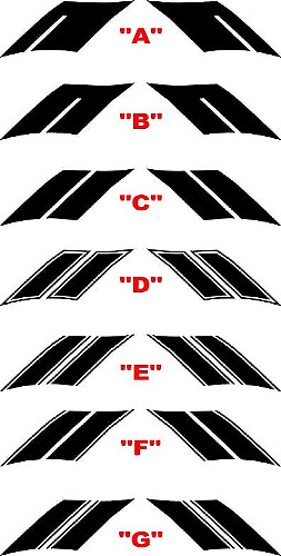 2016 y posteriores Chevrolet Camaro Fender Hash Side Stripes
