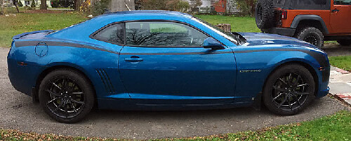 Kit de vinilos con franjas laterales estilo hockey para Chevrolet Camaro 2010-15