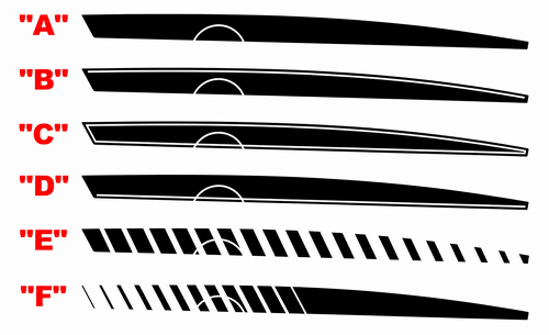 Fuel Door Contour Accent Stripe Pair Guardabarros trasero Adhesivo de vinilo para Chevrolet Camaro 2010-2015